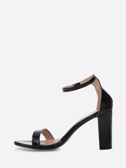 Outlet La Modeuse Sandales vernies à talon carré Noir