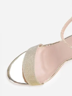 Best La Modeuse Sandales vernies en tissu pailleté Doré