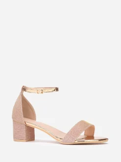 Outlet La Modeuse Sandales vernies et pailletées grandes tailles Dorérose