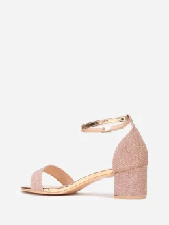 Outlet La Modeuse Sandales vernies et pailletées grandes tailles Dorérose