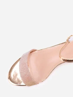Outlet La Modeuse Sandales vernies et pailletées grandes tailles Dorérose