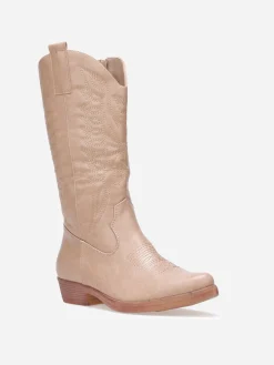 New La Modeuse Santiags à motifs surpiqués Taupe