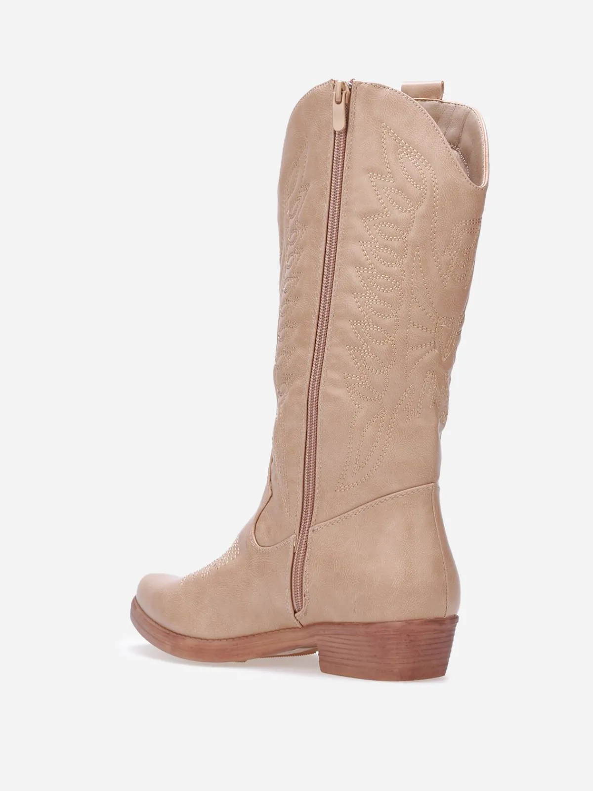 New La Modeuse Santiags à motifs surpiqués Taupe