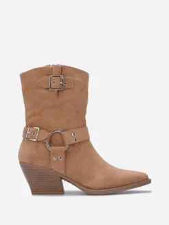La Modeuse Santiags à sangles et anneau Taupe