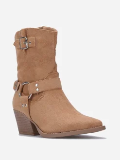 La Modeuse Santiags à sangles et anneau Taupe