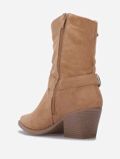 La Modeuse Santiags à sangles et anneau Taupe