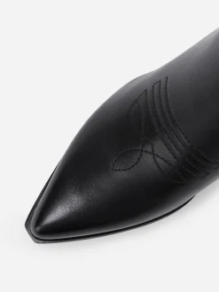 Sale La Modeuse Santiags à talon et motifs surpiqués Noir