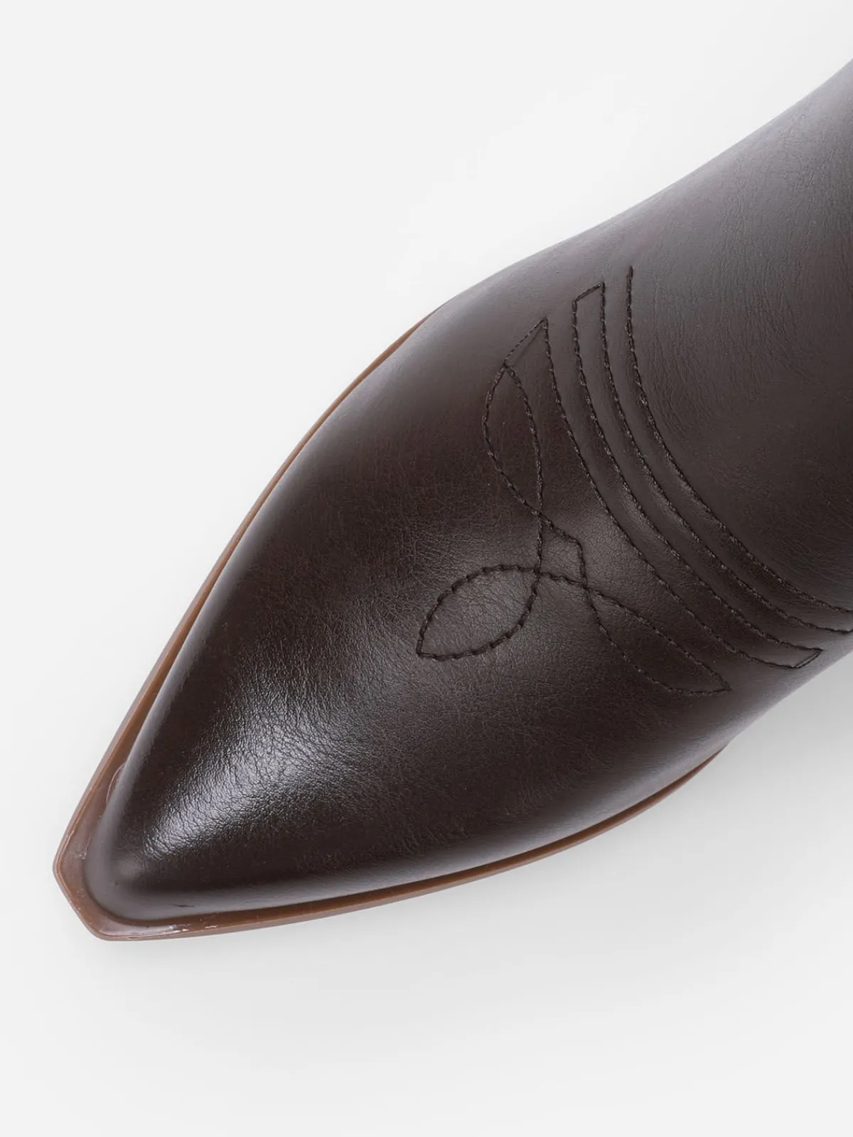 Discount La Modeuse Santiags à talon et motifs surpiqués Marron