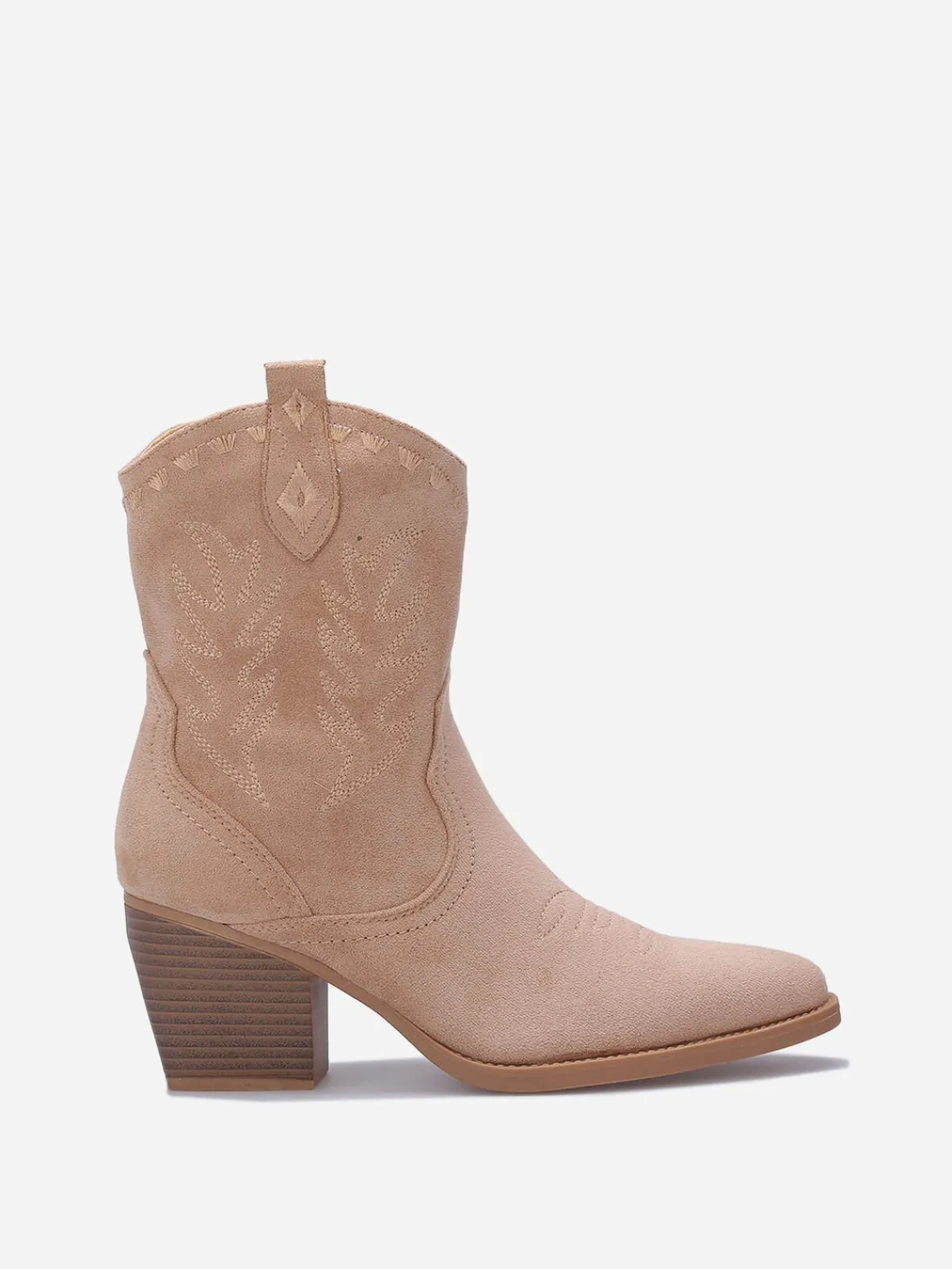 Discount La Modeuse Santiags basses à surpiqûres Taupe