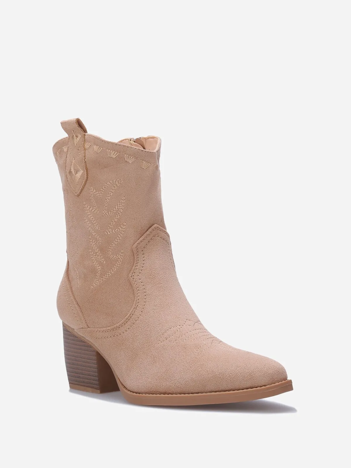 Discount La Modeuse Santiags basses à surpiqûres Taupe