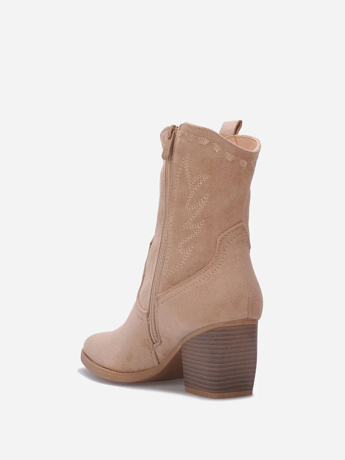 Discount La Modeuse Santiags basses à surpiqûres Taupe