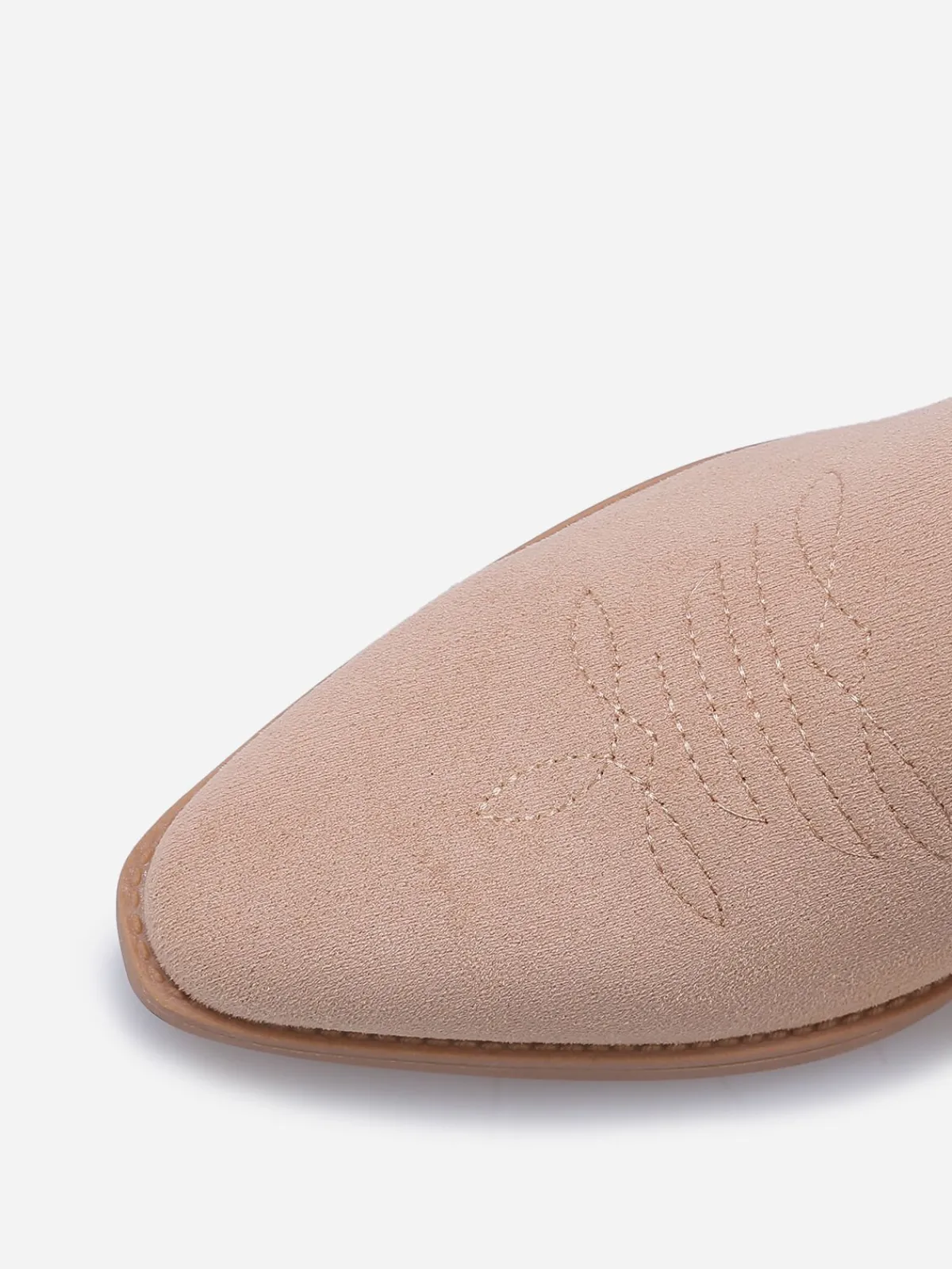 Discount La Modeuse Santiags basses à surpiqûres Taupe