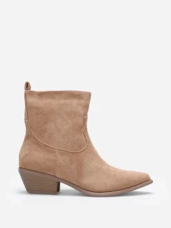 Best La Modeuse Santiags basses en suédine Taupe