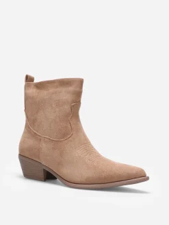 Best La Modeuse Santiags basses en suédine Taupe