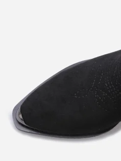 La Modeuse Santiags en suédine à boucle Noir