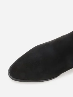Outlet La Modeuse Santiags en suédine à empiècement élastique Noir