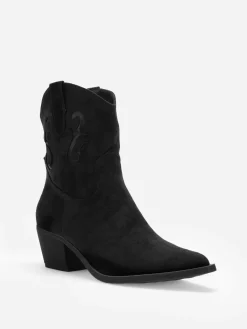 New La Modeuse Santiags en suédine à motifs en simili Noir