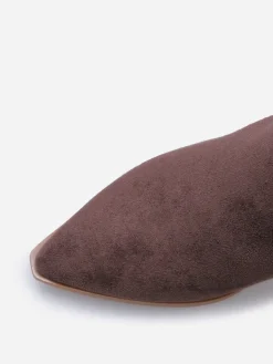 New La Modeuse Santiags en suédine à motifs surpiqués Marron