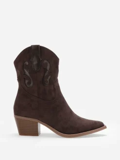 New La Modeuse Santiags en suédine à motifs en simili Marron