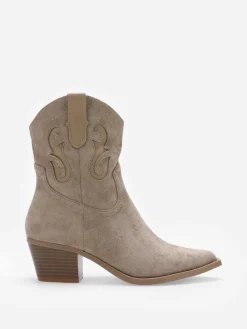 Best La Modeuse Santiags en suédine à motifs en simili Taupe
