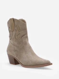 Best La Modeuse Santiags en suédine à motifs en simili Taupe