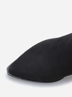 Discount La Modeuse Santiags en suédine à motifs surpiqués Noir