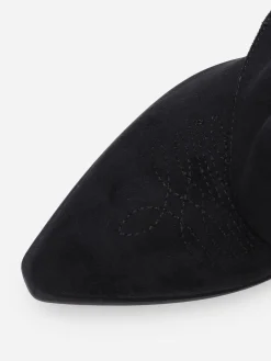 Hot La Modeuse Santiags hautes à revers et surpiqûres Noir