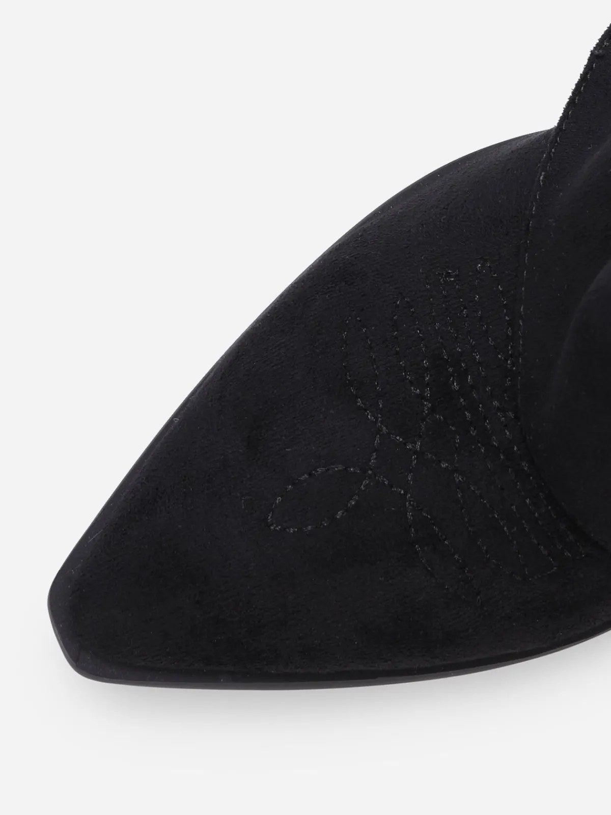 Hot La Modeuse Santiags hautes à revers et surpiqûres Noir