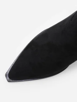 La Modeuse Santiags hautes en suédine et à talon Noir
