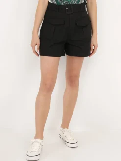 Hot La Modeuse Short cargo ceinturé Noir