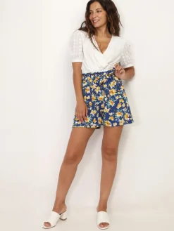 Best La Modeuse Short fluide à imprimé floral Bleu