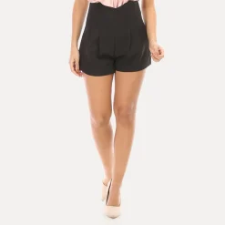 Discount La Modeuse Short taille haute évasé Noir