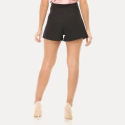 Discount La Modeuse Short taille haute évasé Noir