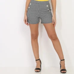La Modeuse Short vichy à boutons
