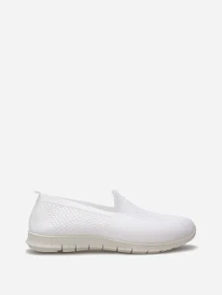 Outlet La Modeuse Slip-on en maille texturée Blanc