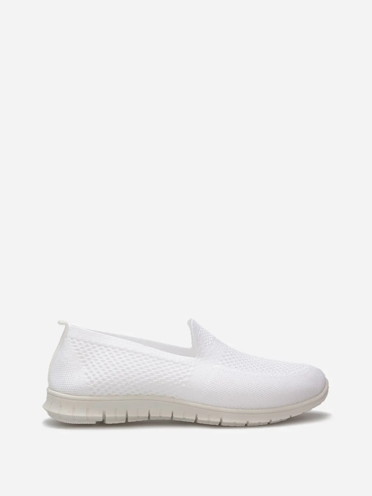 Outlet La Modeuse Slip-on en maille texturée Blanc