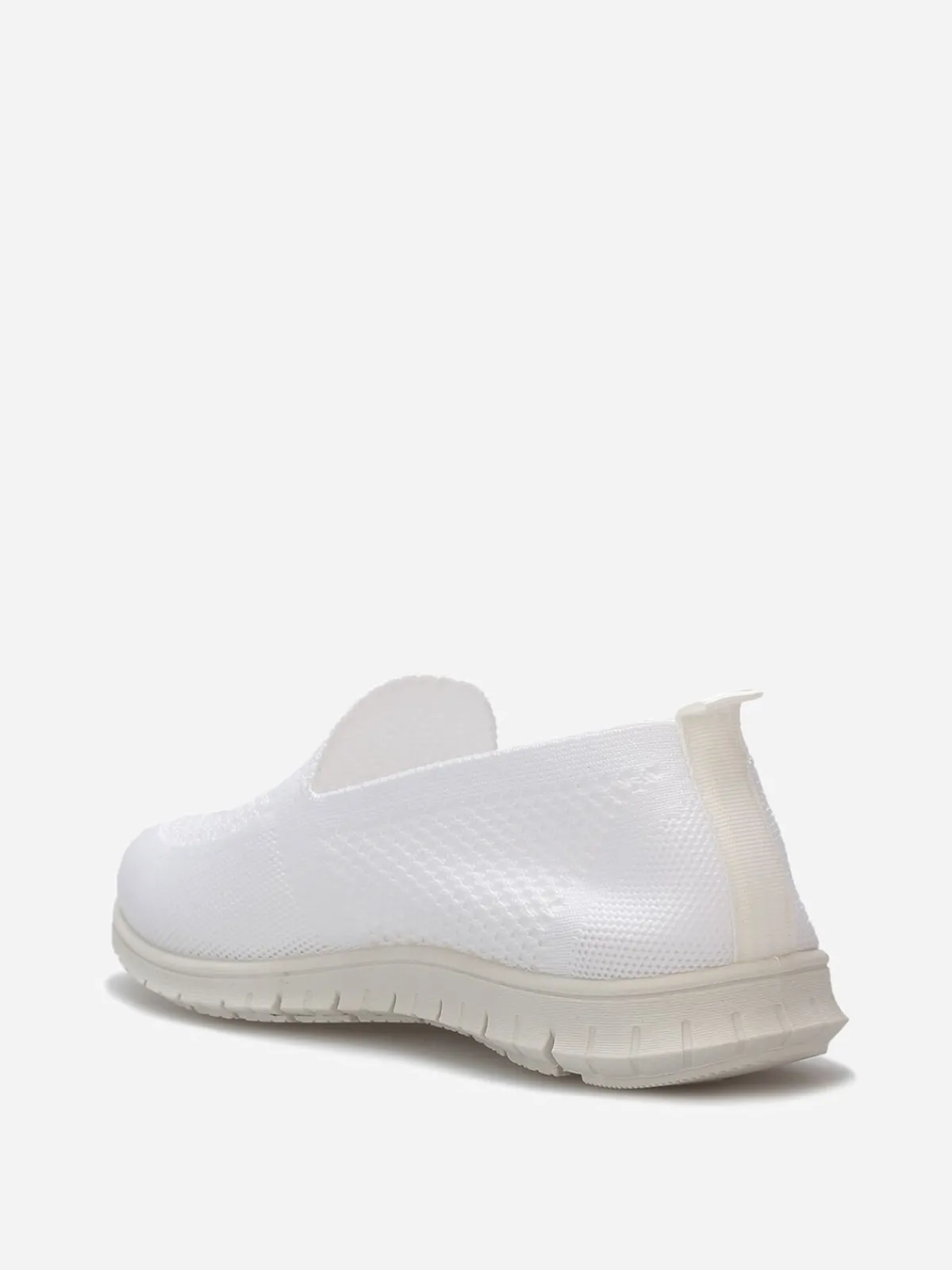 Outlet La Modeuse Slip-on en maille texturée Blanc