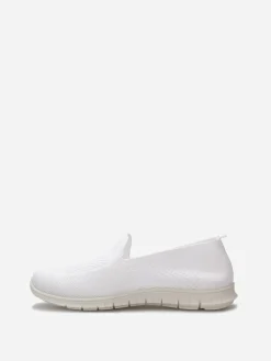 Outlet La Modeuse Slip-on en maille texturée Blanc