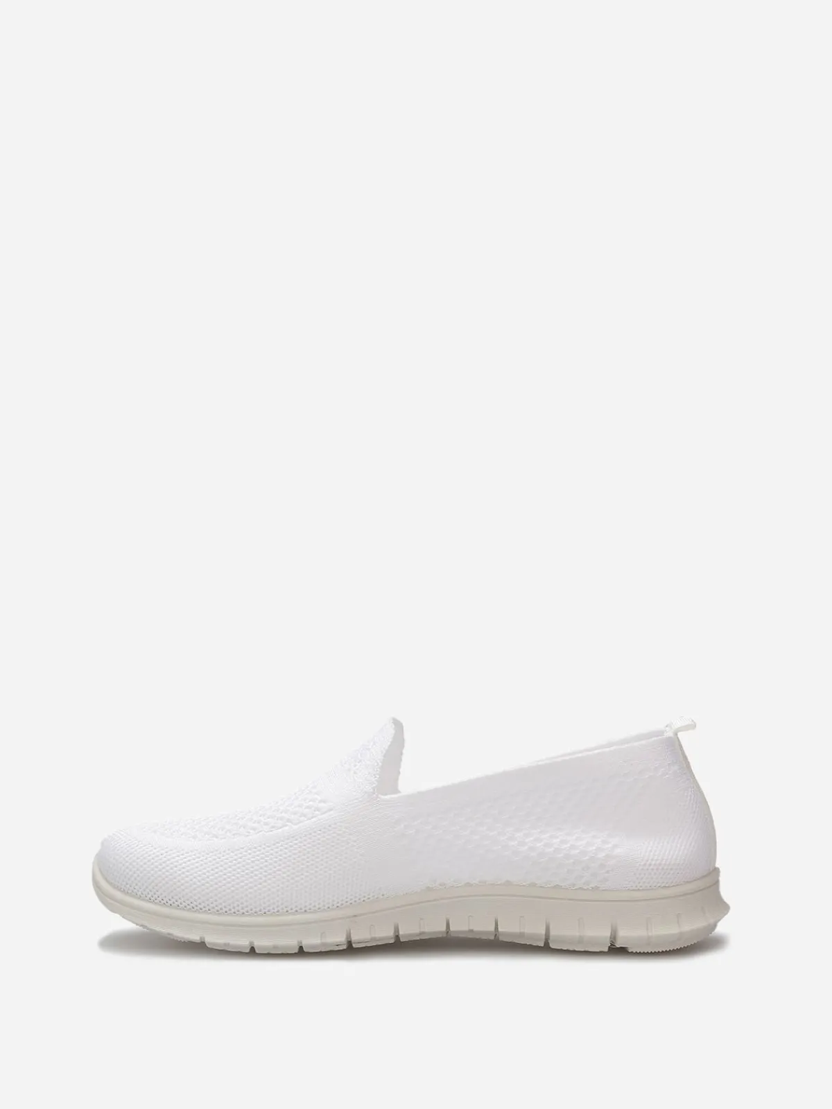Outlet La Modeuse Slip-on en maille texturée Blanc