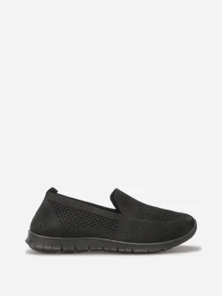 Sale La Modeuse Slip-on en maille texturée Noir