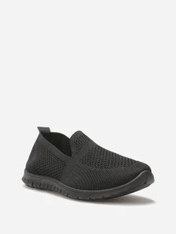 Sale La Modeuse Slip-on en maille texturée Noir