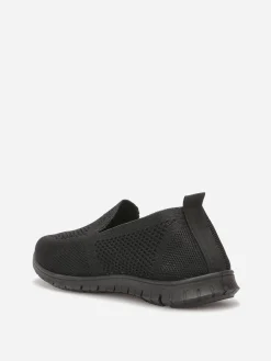 Sale La Modeuse Slip-on en maille texturée Noir