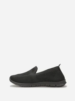 Sale La Modeuse Slip-on en maille texturée Noir
