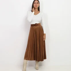 Discount La Modeuse Sous pull cropped en maille côtelée Blanc