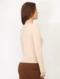La Modeuse Sous-pull à col rond Beige