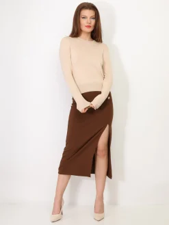 La Modeuse Sous-pull à col rond Beige