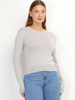 Best La Modeuse Sous-pull à col rond Gris