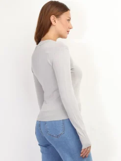 Best La Modeuse Sous-pull à col rond Gris