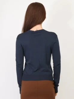 Outlet La Modeuse Sous-pull à col rond BleuMarine