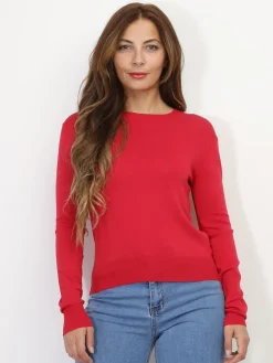 Outlet La Modeuse Sous-pull à col rond Rouge